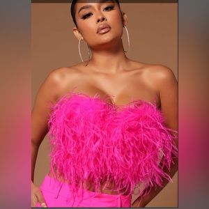 Hot Pink Feather Top